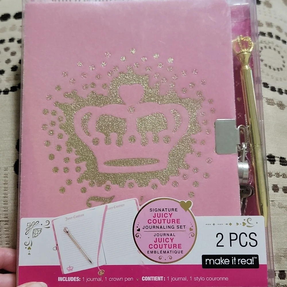 Juicy Couture Pink and Gold Party Invitations with Crown Design